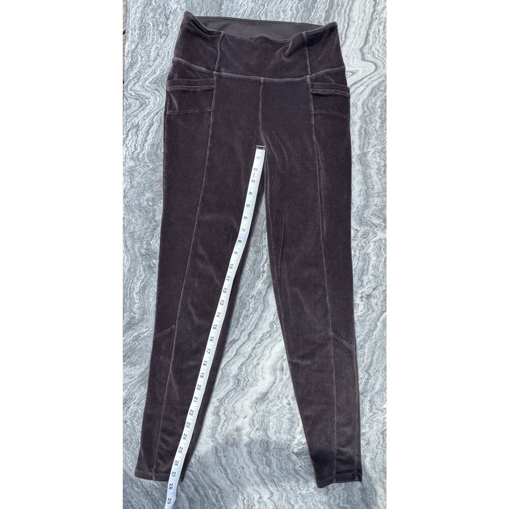 Women's Athleta Velvety Cord High Waisted Leggings, Dark Grey - Size Medium